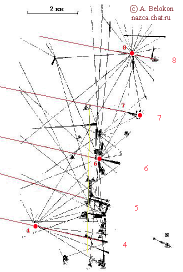 Край плато с выделенными координатными линиями